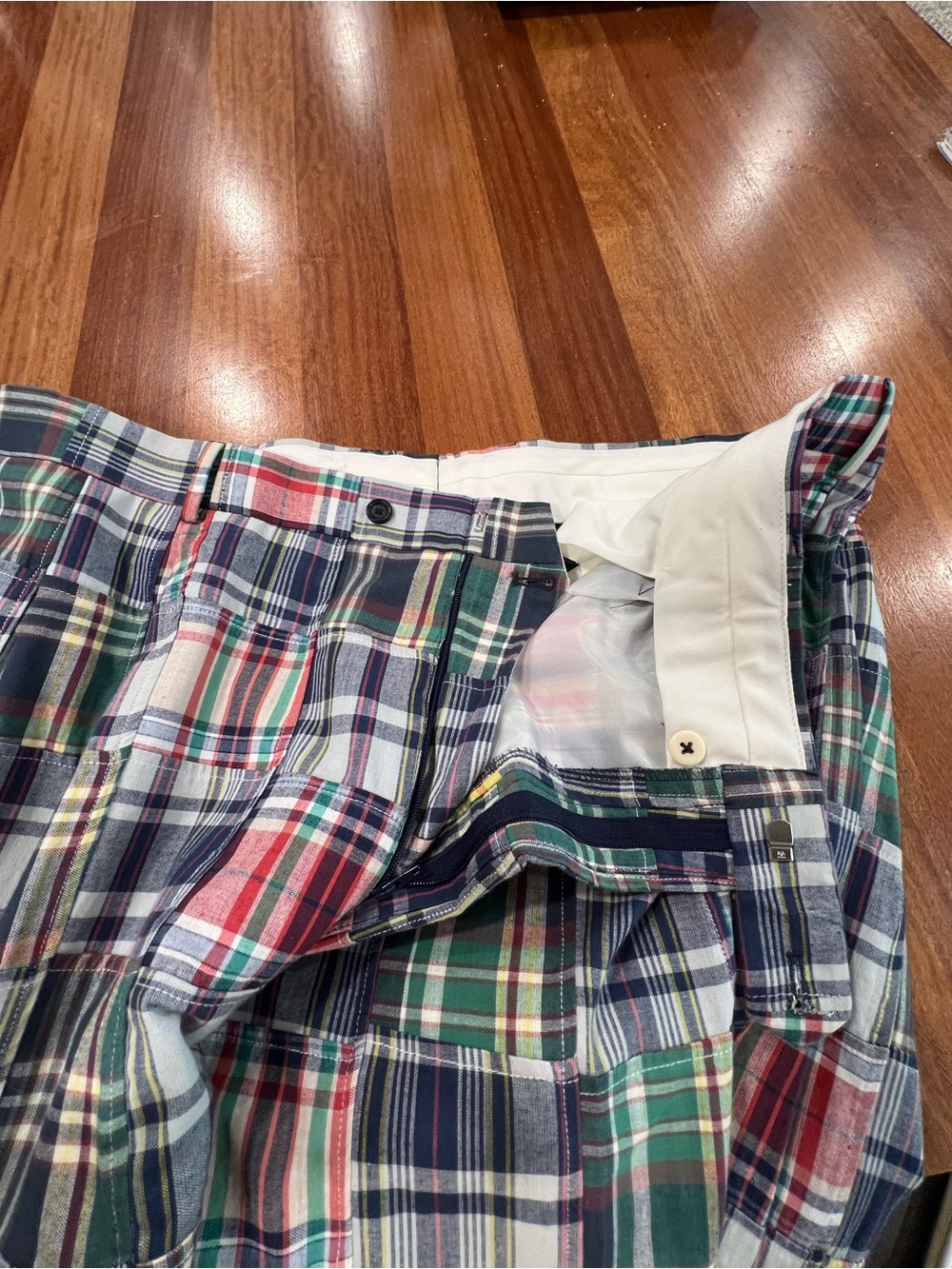 Vintage Jos A Bank Men’s Patchwork Madras Plaid Casual Trousers - 46L - Picture 7 of 12